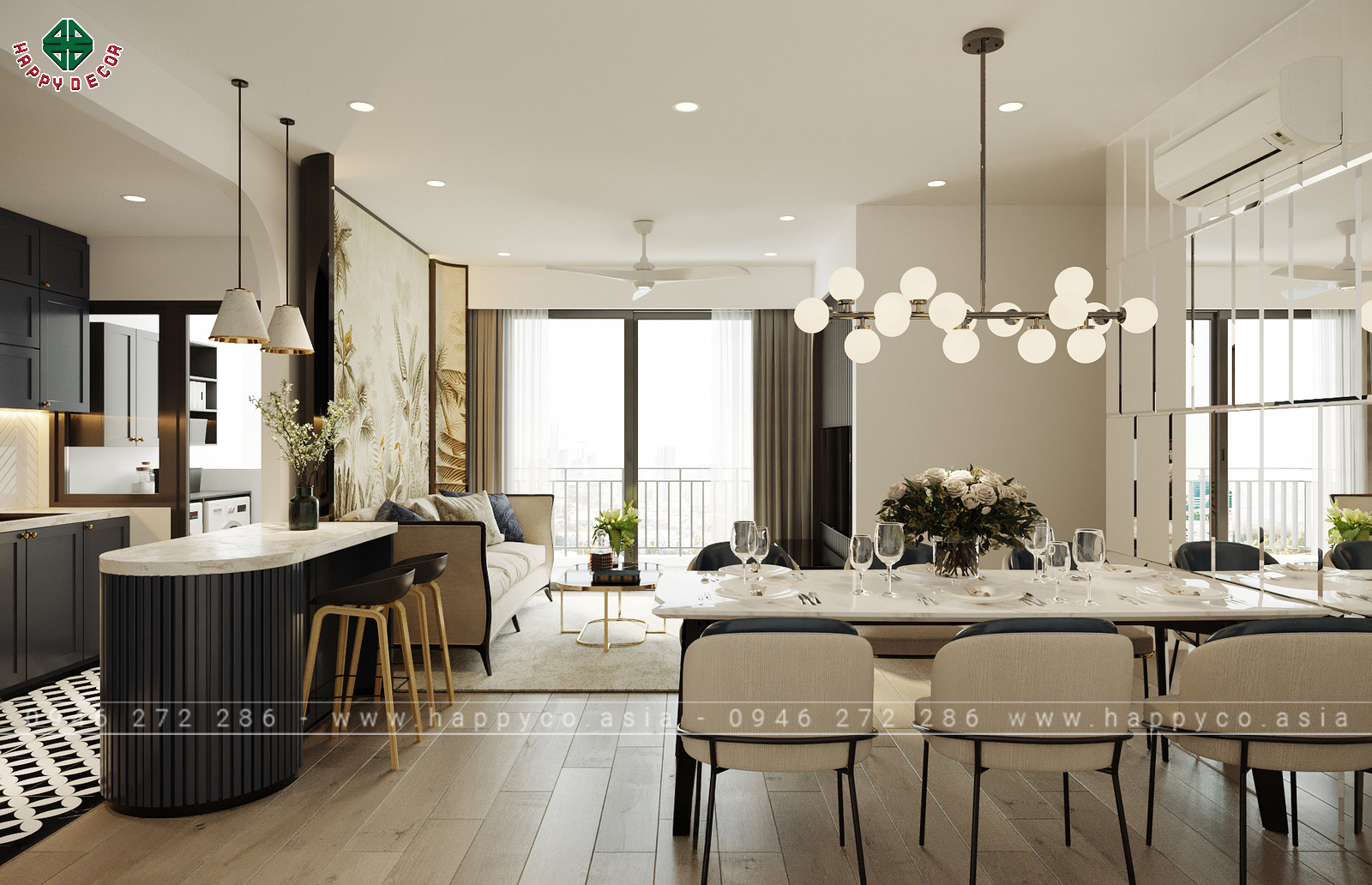 Thiết kế thi công nội thất chung cư mang phong cách Indochine Thiết kế thi công nội thất chung cư mang phong cách Indochine