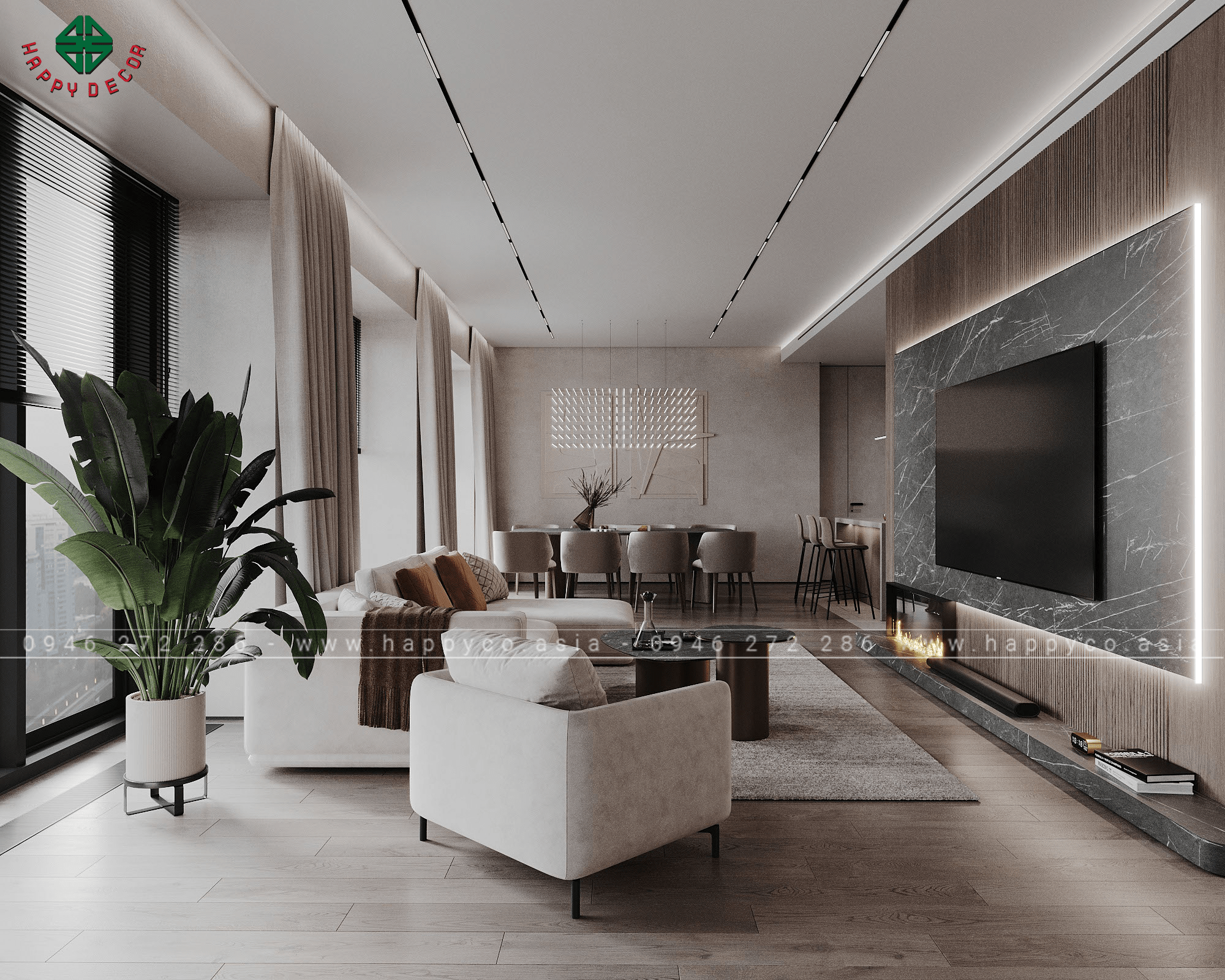 Căn hộ có diện tích khiêm tốn 70m2 phải được tối ưu không gian sao cho đảm bảo sự thông thoáng