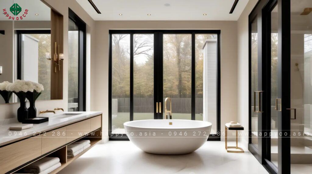 Phong cách đương đại thường sử dụng gam màu trung tính như xám, trắng và đen