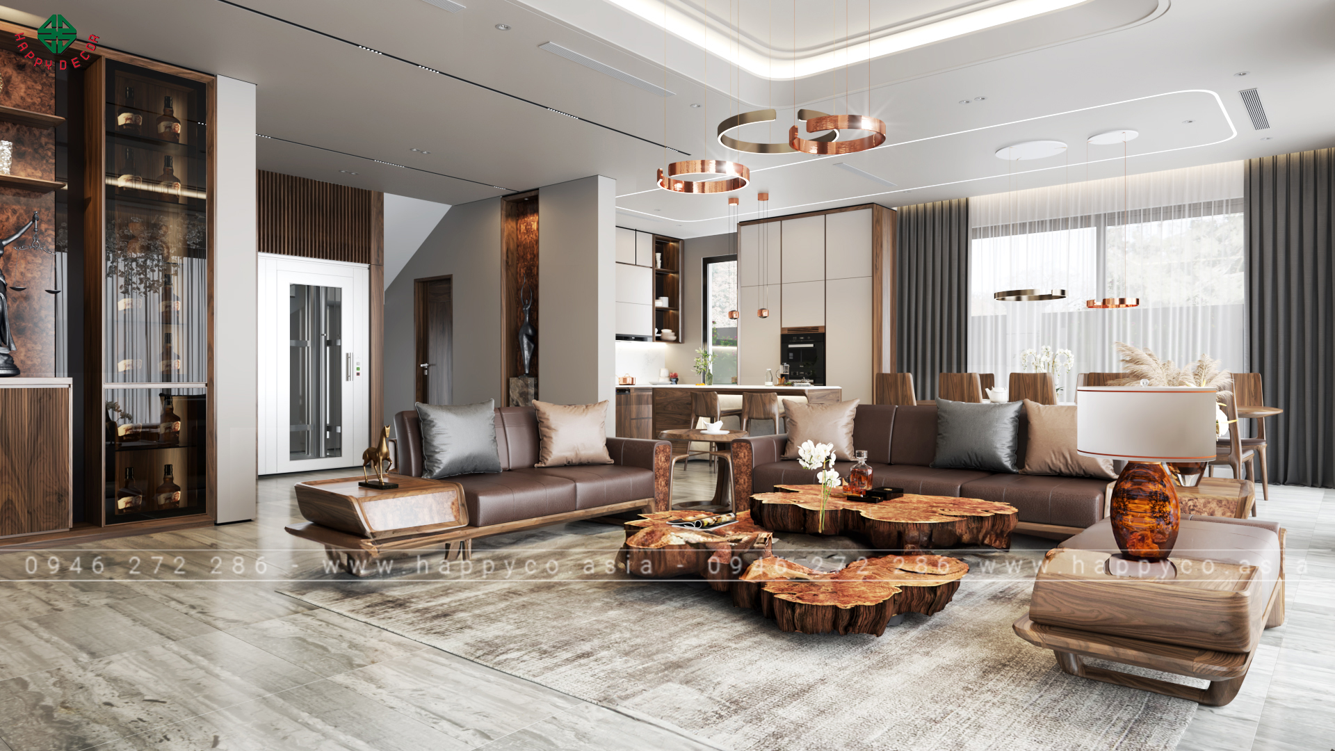 Thiết kế thi công nội thất phòng khách Biên Hòa - Mẫu 01