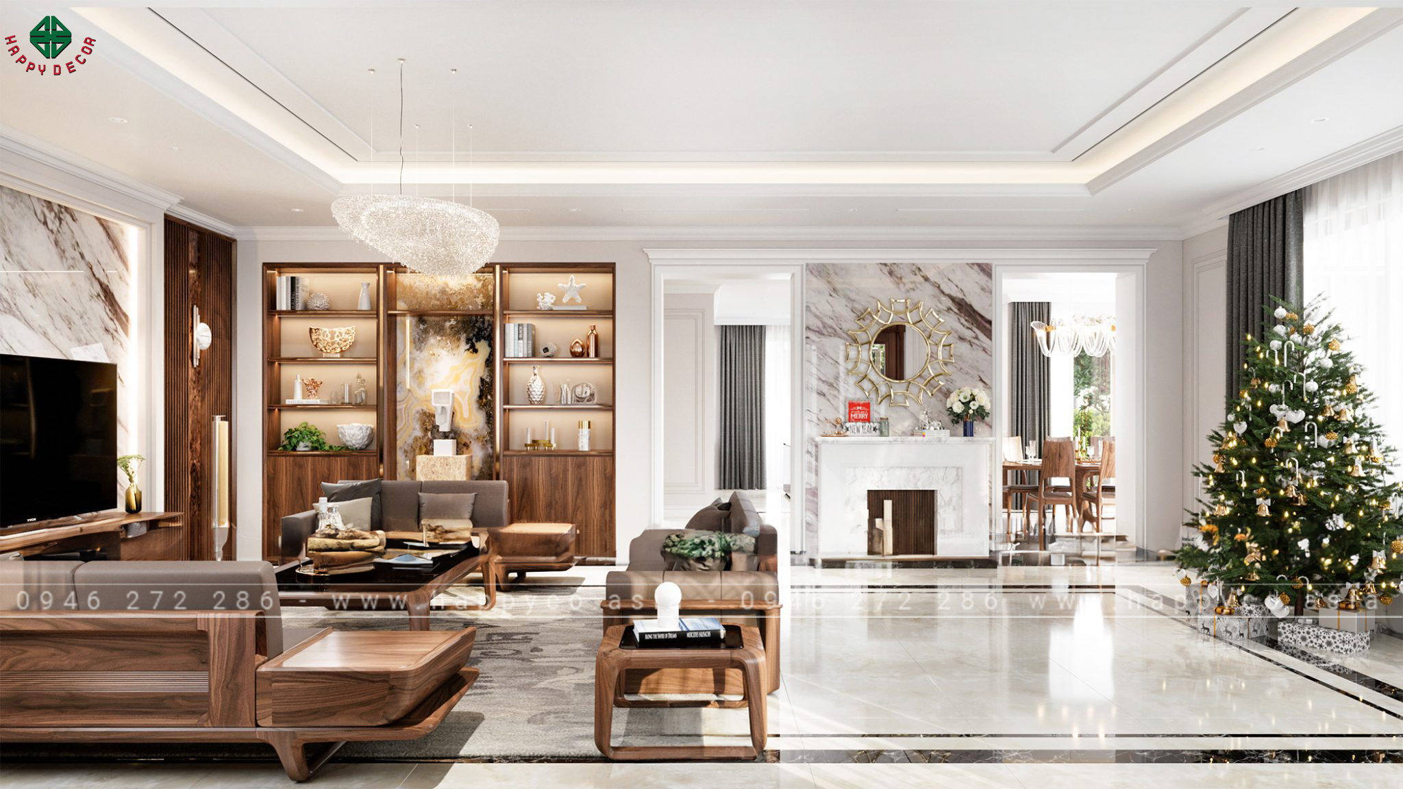 Thiết kế thi công nội thất phòng khách Biên Hòa - Mẫu 10