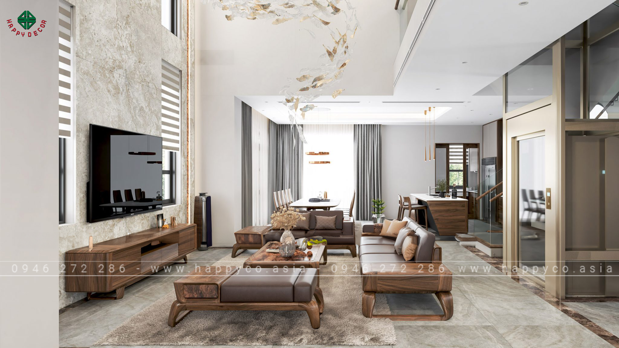 Thiết kế thi công nội thất phòng khách Biên Hòa - Mẫu 11