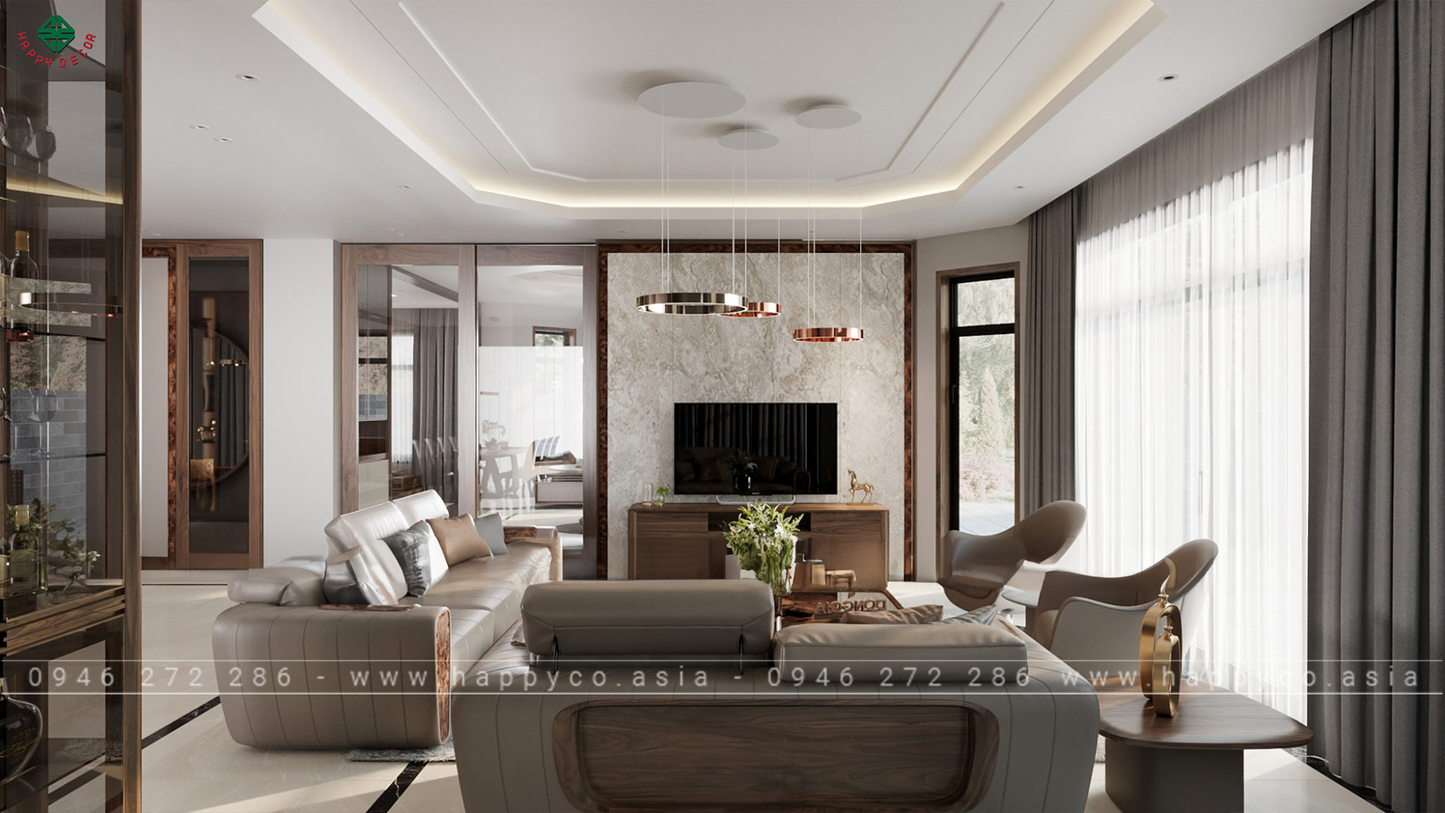 Thiết kế thi công nội thất phòng khách Biên Hòa - Mẫu 04