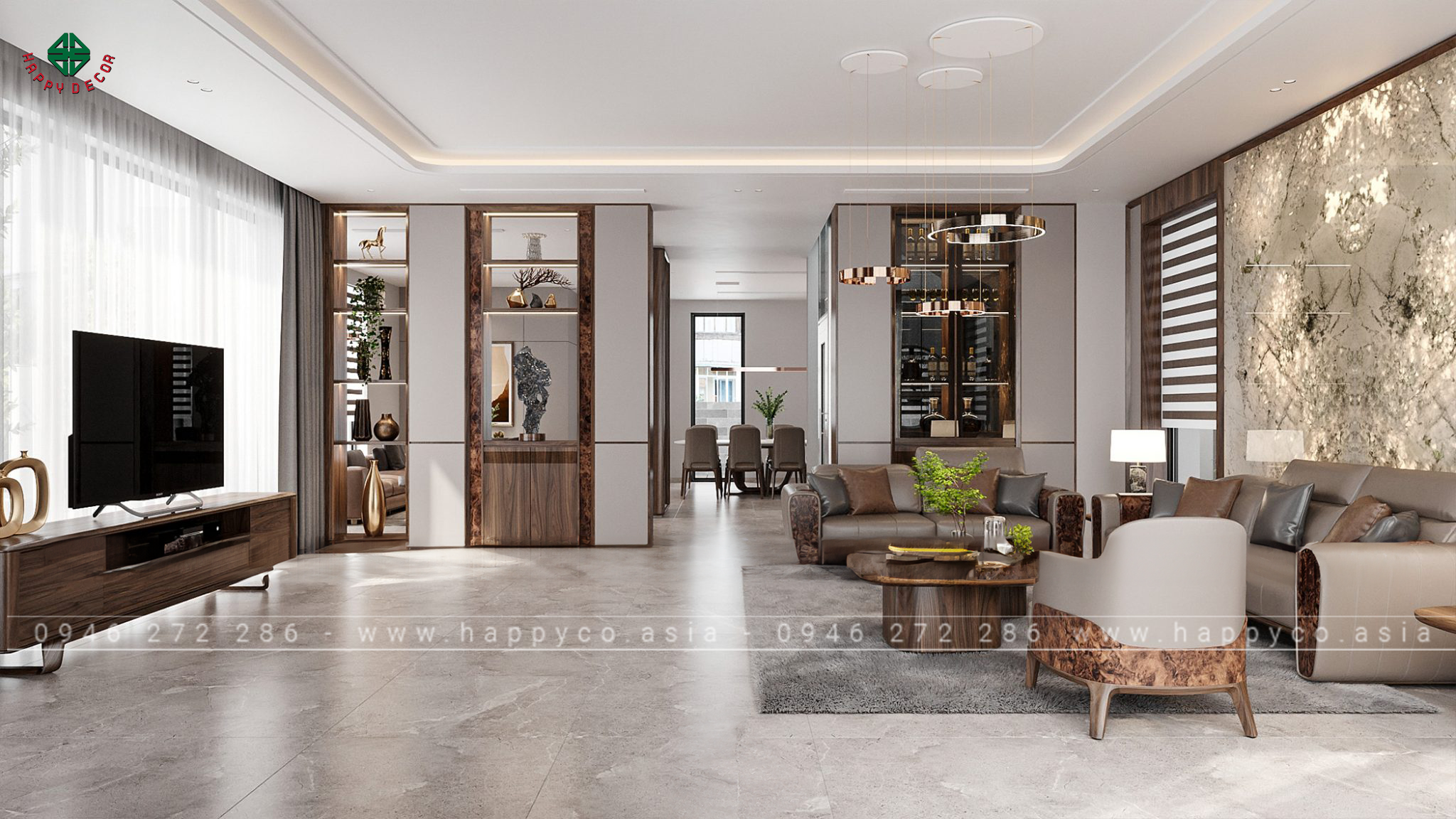 Thiết kế thi công nội thất phòng khách Biên Hòa - Mẫu 05