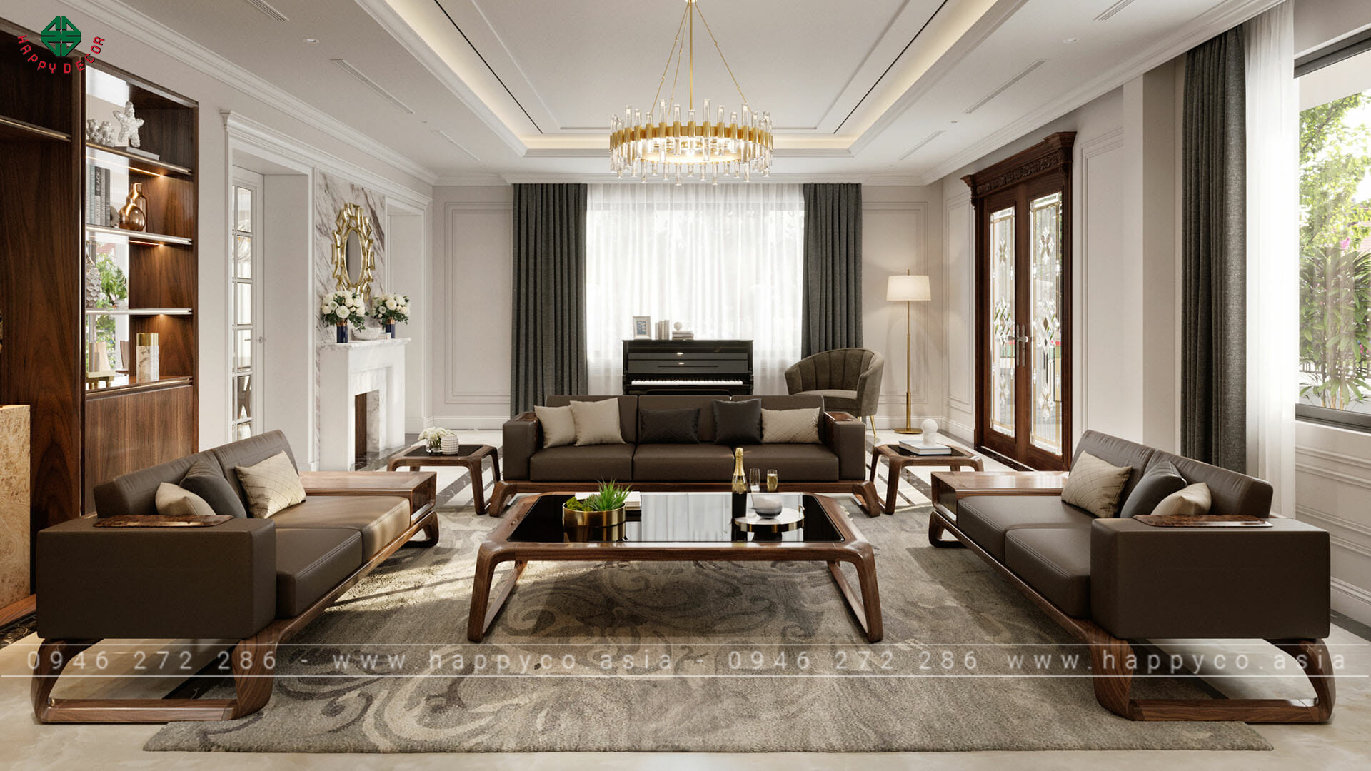 Thiết kế thi công nội thất phòng khách Biên Hòa - Mẫu 07