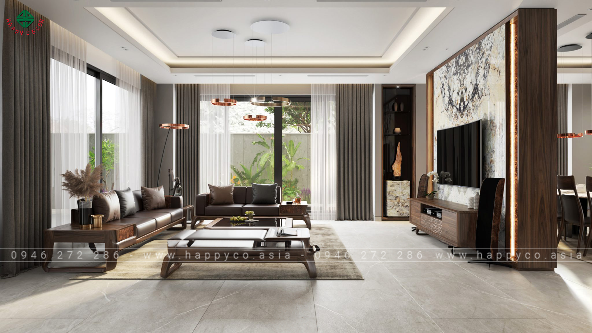 Thiết kế thi công nội thất phòng khách Biên Hòa - Mẫu 08