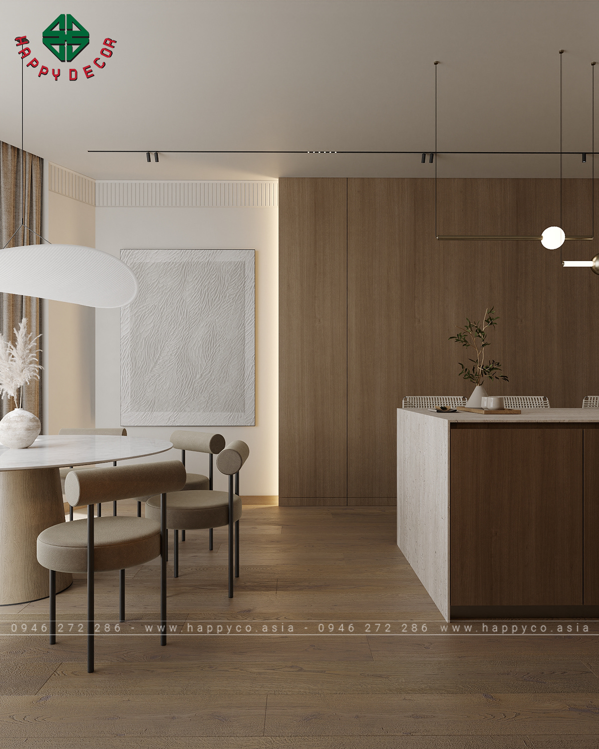 Việc lựa chọn chất liệu có vai trò quan trọng trong thiết kế phòng khách sang trọng