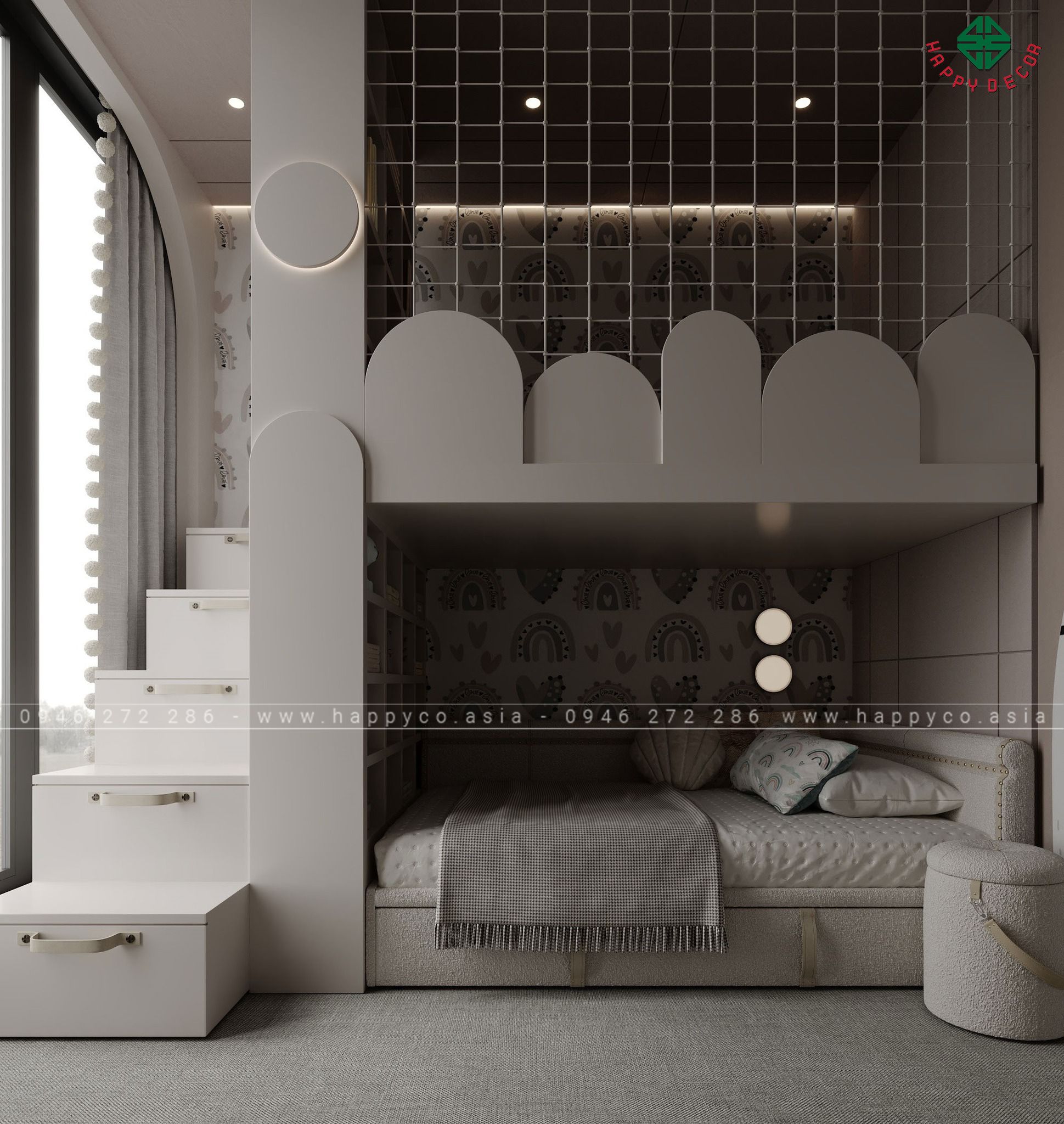 Happy Decor ưu tiên thiết kế nội thất tránh các góc cạnh sắc nhọn để đảm bảo an toàn cho trẻ