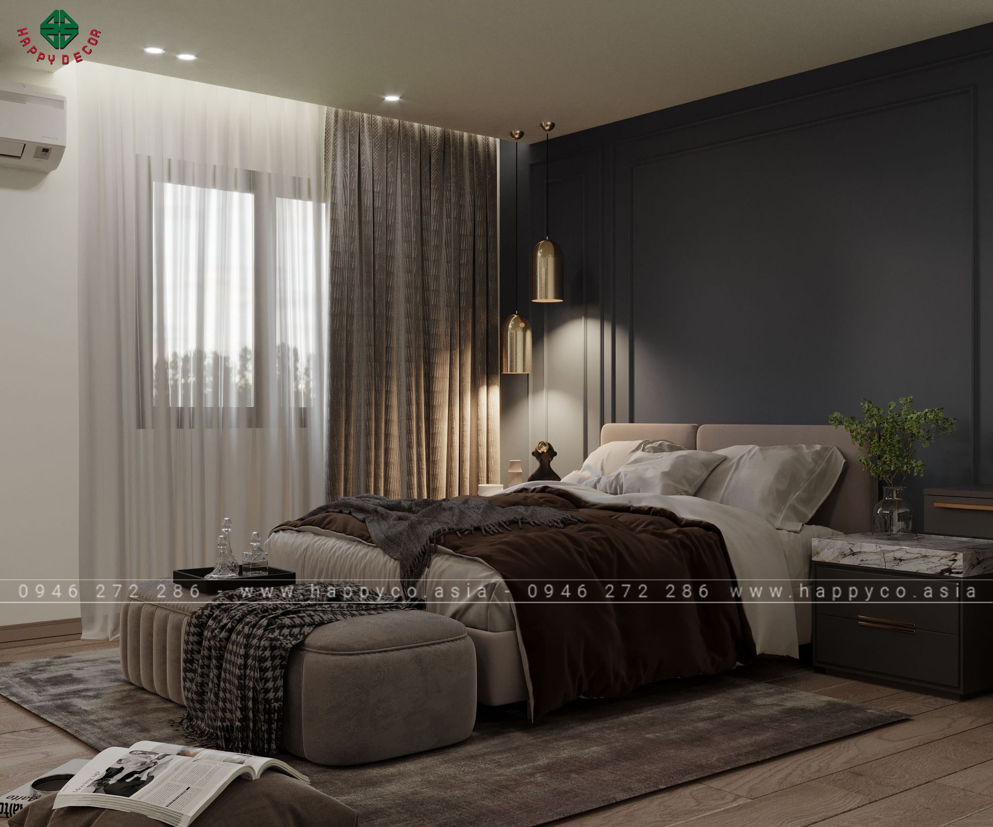 HAPPY DECOR hiểu rằng mỗi chi tiết trong phòng ngủ đều quan trọng để tạo nên sự sang trọng, thoải mái