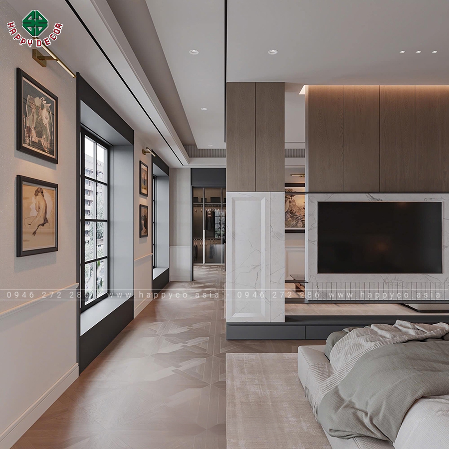 Thiết Kế Nội Thất Phòng Ngủ Kết Hợp Closet Sang Trọng, Hiện Đại