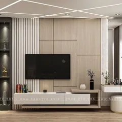 Top 10 mẫu vách Tivi phòng khách hiện đại 2024