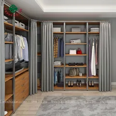 Cách lựa chọn tủ quần áo kết hợp kệ trang trí để tối ưu không gian