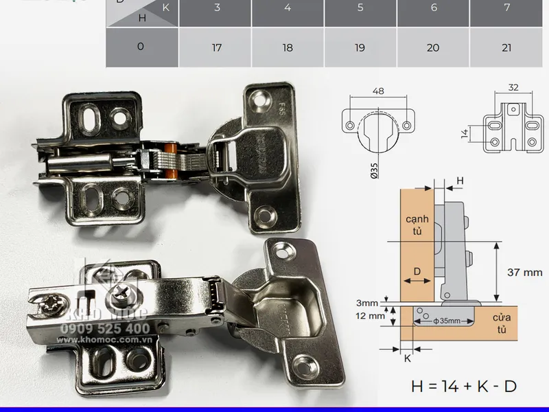 Bản Lề Giảm Chấn 01238 VICKINI ( Bịch 2 cái )
