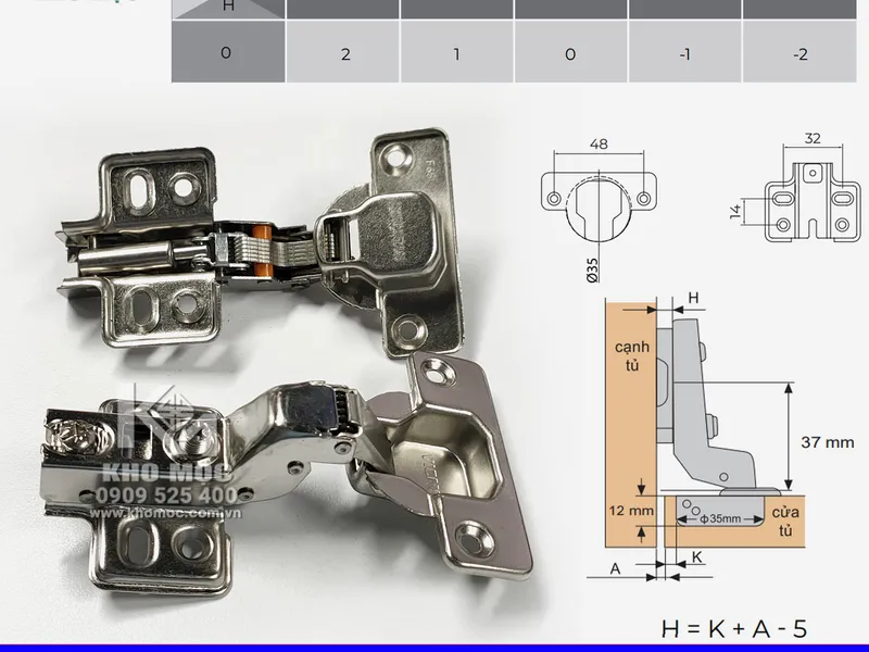 Bản Lề Giảm Chấn 01238 VICKINI ( Bịch 2 cái )