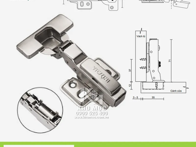 Bản Lề VICKINI 01409 THÁO LẮP NHANH - CÓ GIẢM CHẤN