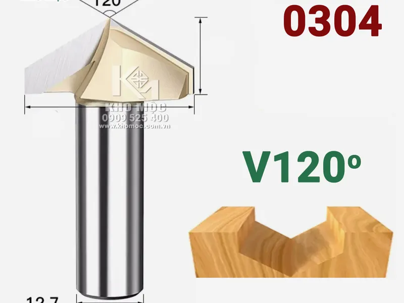 V120 Độ Mũi Phay ROUTER ARDEN Đánh Rãnh Mã A0304