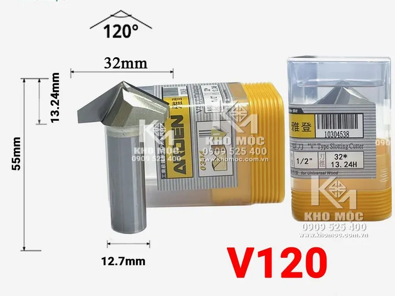 V120 Độ Mũi Phay ROUTER ARDEN Đánh Rãnh Mã A0304