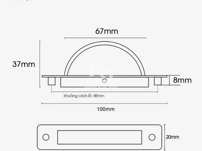 Tay Nắm Âm 080 Tủ Xoay Lật 180 Độ INOX