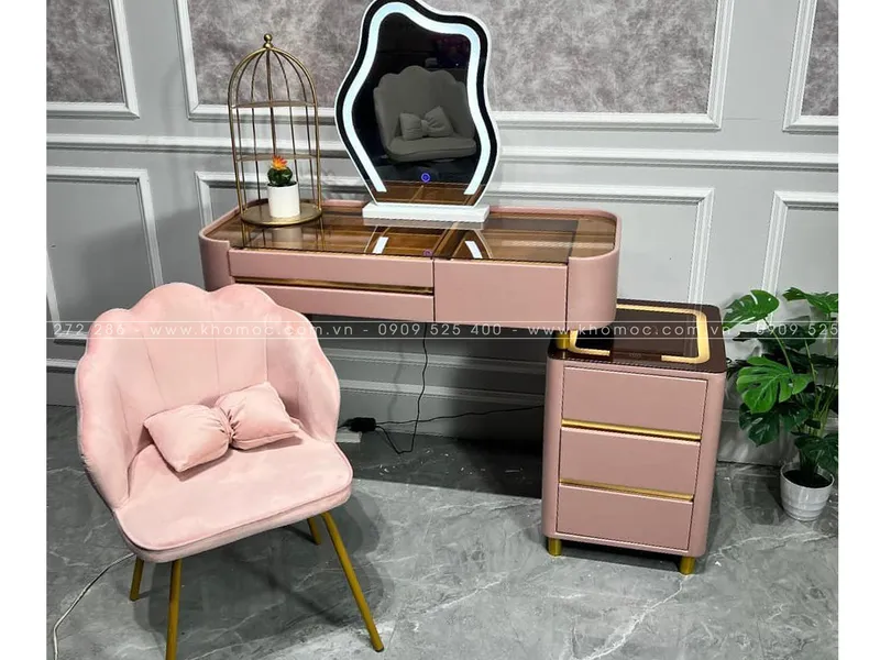 BÀN TRANG ĐIỂM GỖ MDF BỌC NHỰA TN05