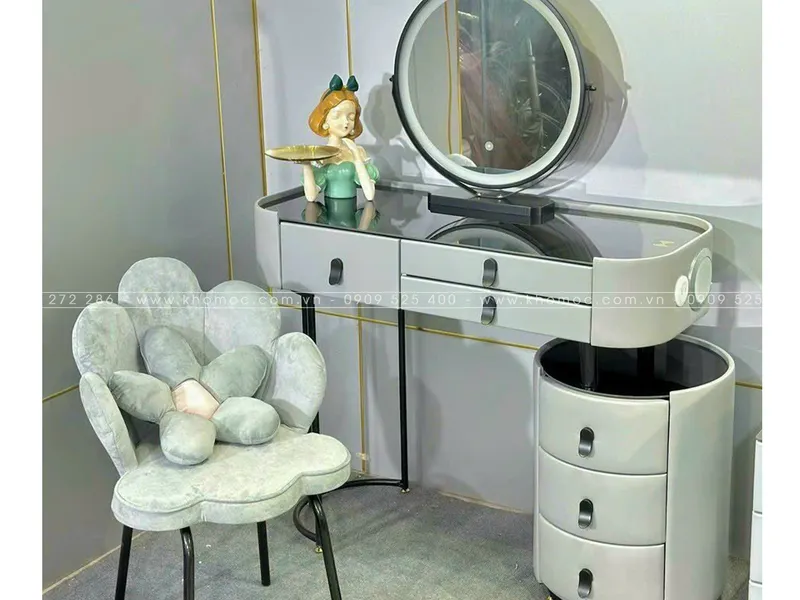 BÀN TRANG ĐIỂM GỖ MDF BỌC NHỰA KẾT HỢP LOA SẠC TN10S 