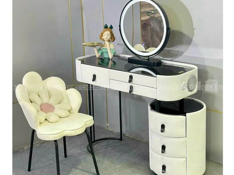 BÀN TRANG ĐIỂM GỖ MDF BỌC NHỰA KẾT HỢP LOA SẠC TN10S 