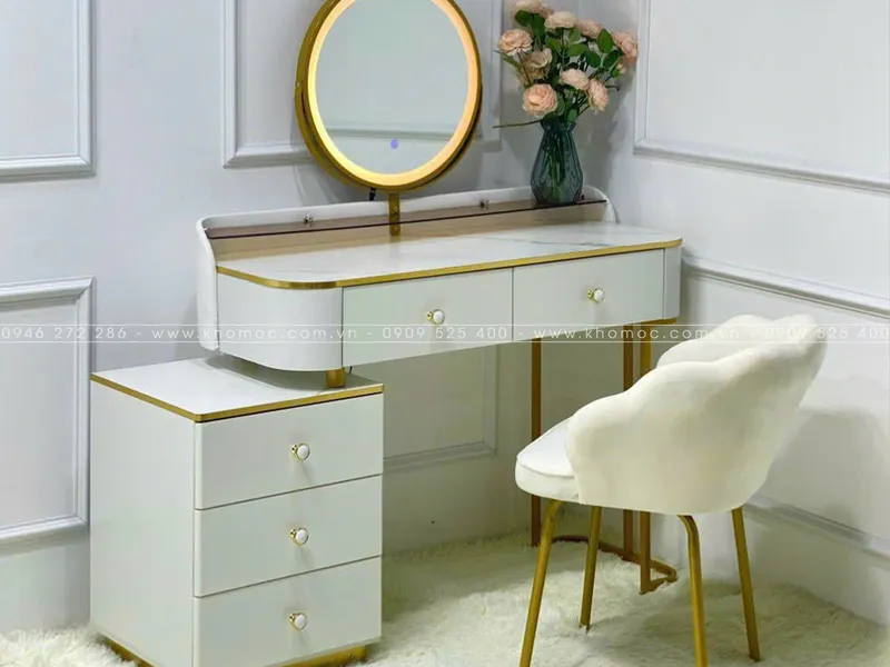 BÀN TRANG ĐIỂM GỖ MDF BỌC NHỰA TN19