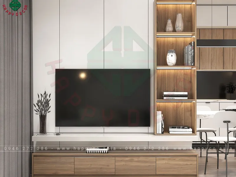 Kệ tivi kết hợp tủ trang trí cho phòng khách đẹp KT6805