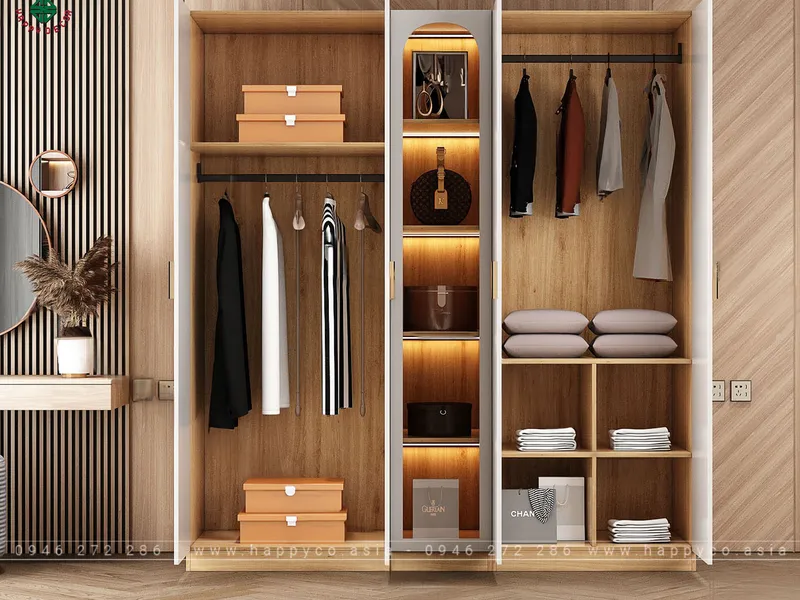Mẫu tủ quần áo 1m2 đẹp TA6829