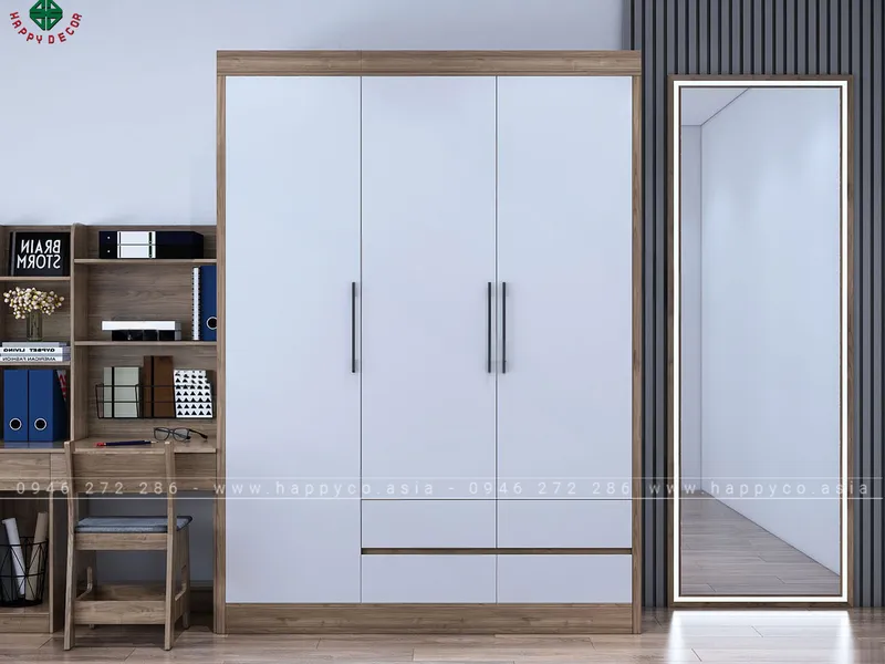 Tủ quần áo 3 cánh đẹp TA6822