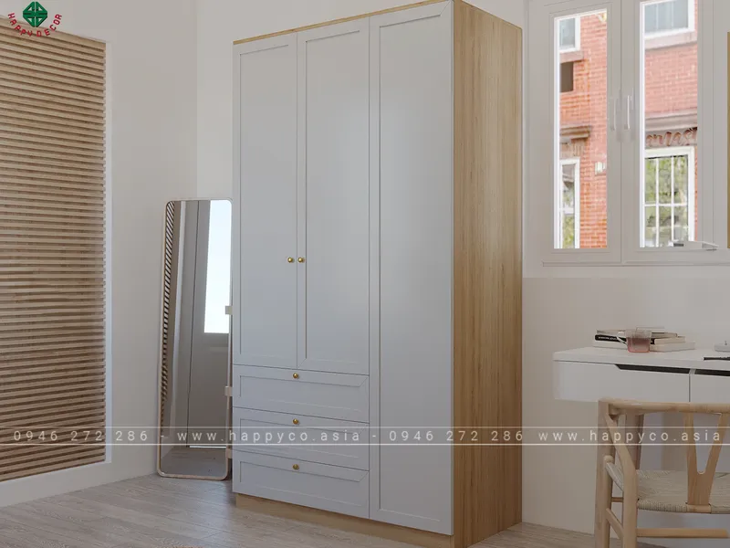 Mẫu tủ quần áo Phong cách Bắc Âu TA6827