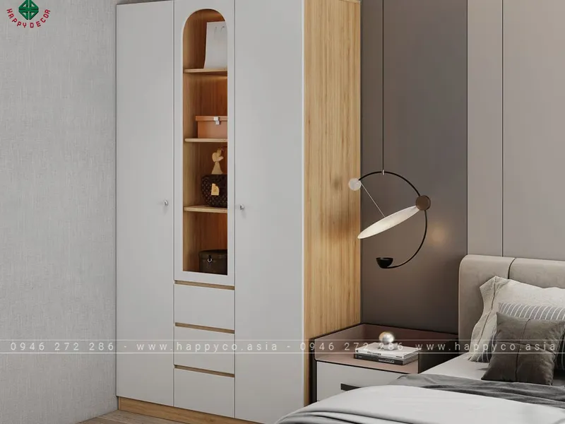 Mẫu tủ quần áo 1m2 nhỏ đẹp TA6830