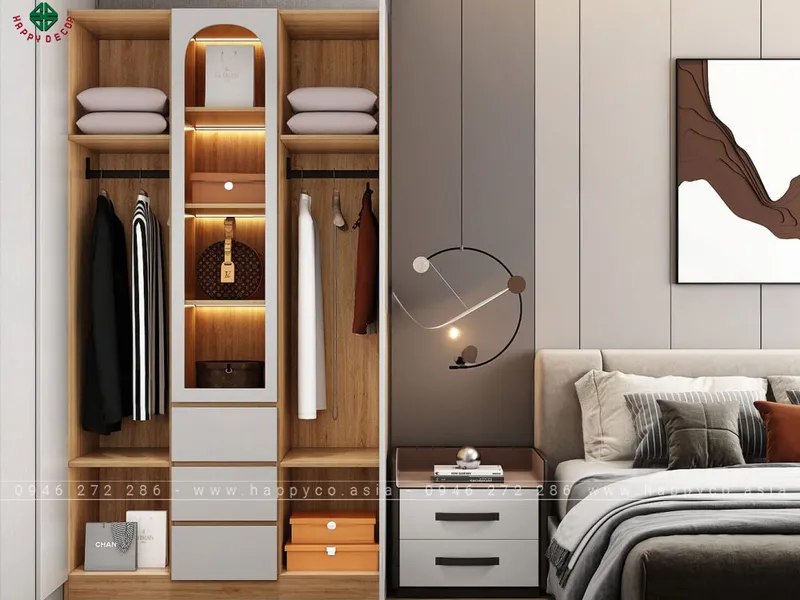 Mẫu tủ quần áo 1m2 nhỏ đẹp TA6830