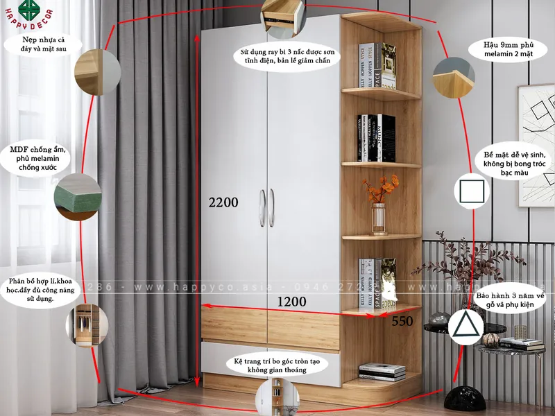 Tủ quần áo trẻ em TA6817
