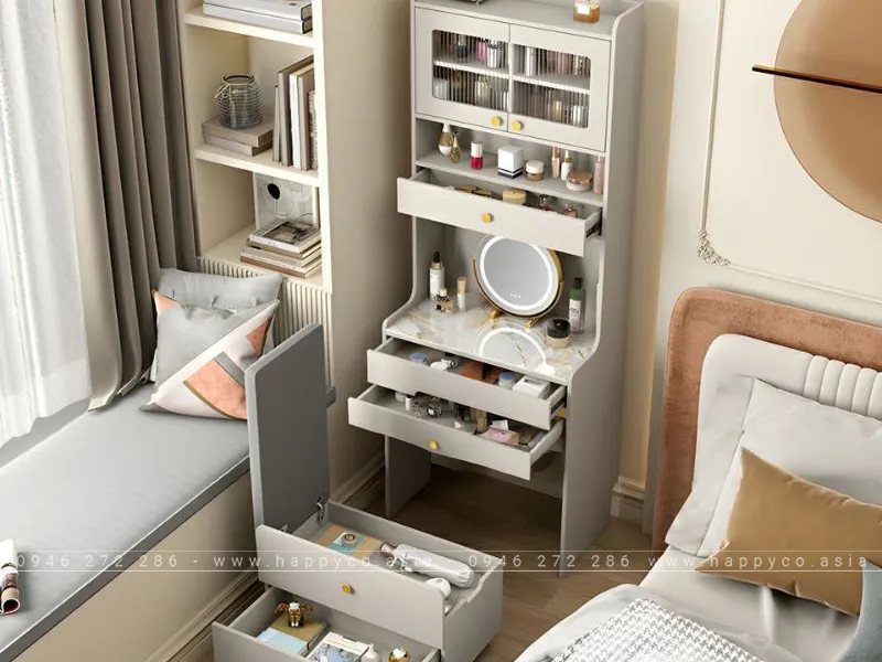 BÀN TRANG ĐIỂM GỖ MDF PHỐI MÀU TINH TẾ - BP6827