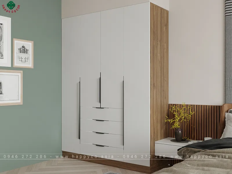 Tủ quần áo 4 cánh đẹp TA6825