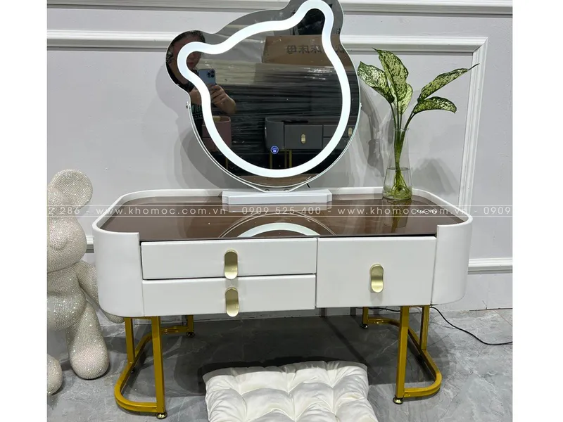 BÀN TRANG ĐIỂM GỖ MDF BỌC NHỰA TN-B1- Gấu