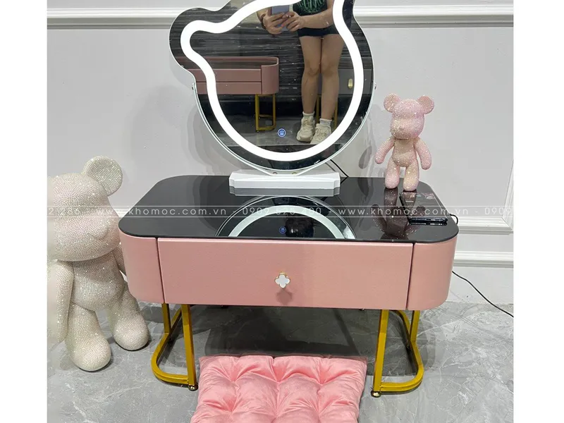 BÀN TRANG ĐIỂM GỖ MDF BỌC NHỰA TN-B3 - Gấu