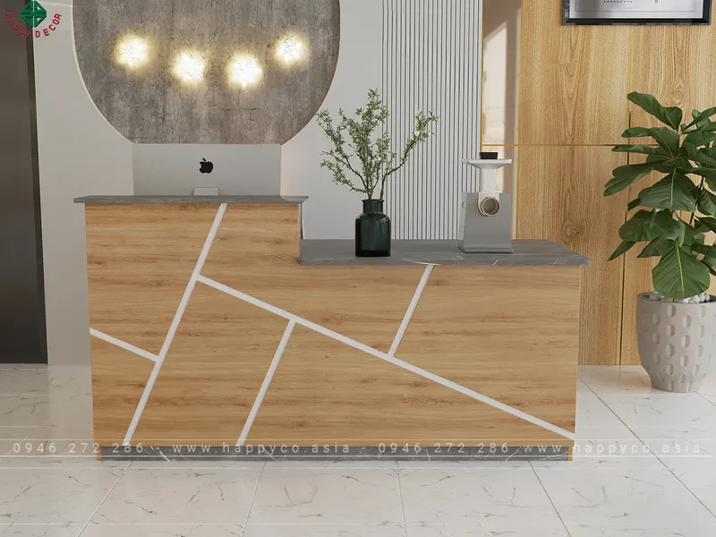 Mẫu bàn quầy lễ tân đẹp hiện đại BQ6801