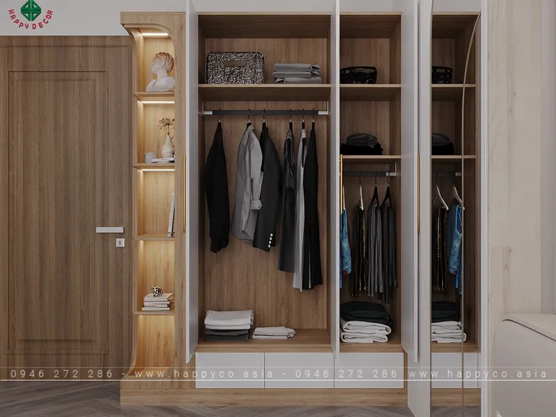 Mẫu tủ quần áo 1m2 nhỏ đẹp TA6812