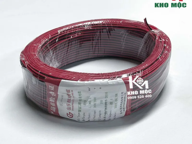 Dây Điện Đôi Lõi Nhôm Mạ Đồng 2x15 Đỏ Đen - Cuộn 100 mét - L