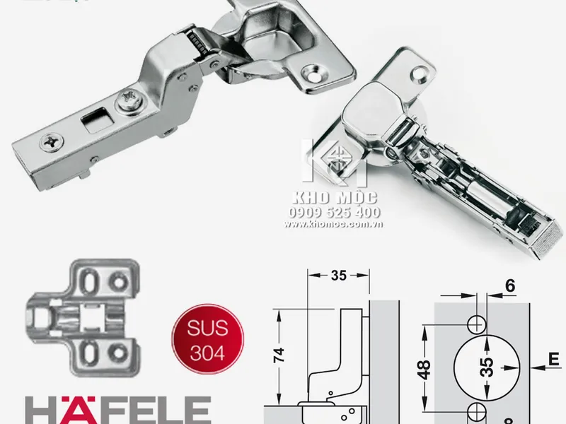 315.07.11x Bản Lề HAFELE INOX-304 Giảm Chấn ( Mã Cũ 315.06.75x)