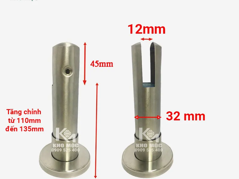 Chân Đế INOX 304 Kẹp Vách Ngăn 110mm - Chân Vách ngăn nhà vệ sinh