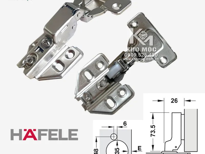  Bản Lề Hafele Giảm Chấn 493.03.02(Bịch2cái)