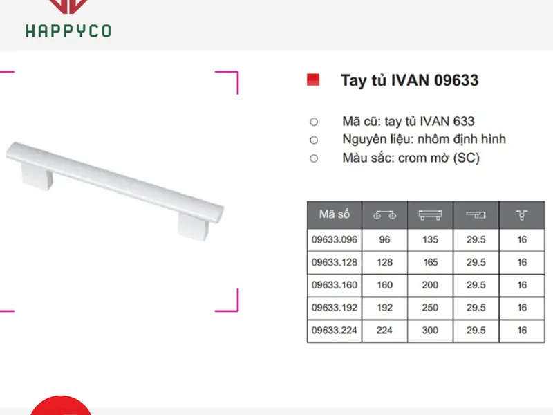 Tay Nắm Mã 09633 Ivan Crom Mờ 