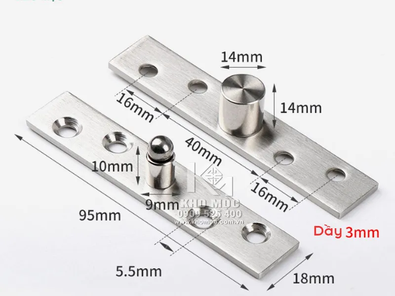 Bản Lề Xoay 360 Độ Chính tâm ( chất liệu INOX )