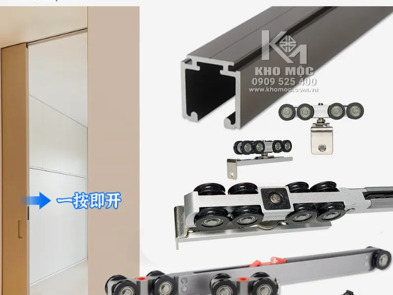 BÁNH XE & RAY NHÔM CỬA ĐI GIẢM CHẤN HAMMERED Mã 828Y