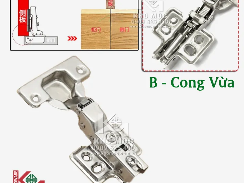 Bản Lề 01618 Inox 304 Giảm Chấn 