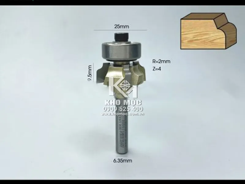 Dao Arden 10614034 MŨI GỌT CẠNH CHỈ 6.35xR2 mm