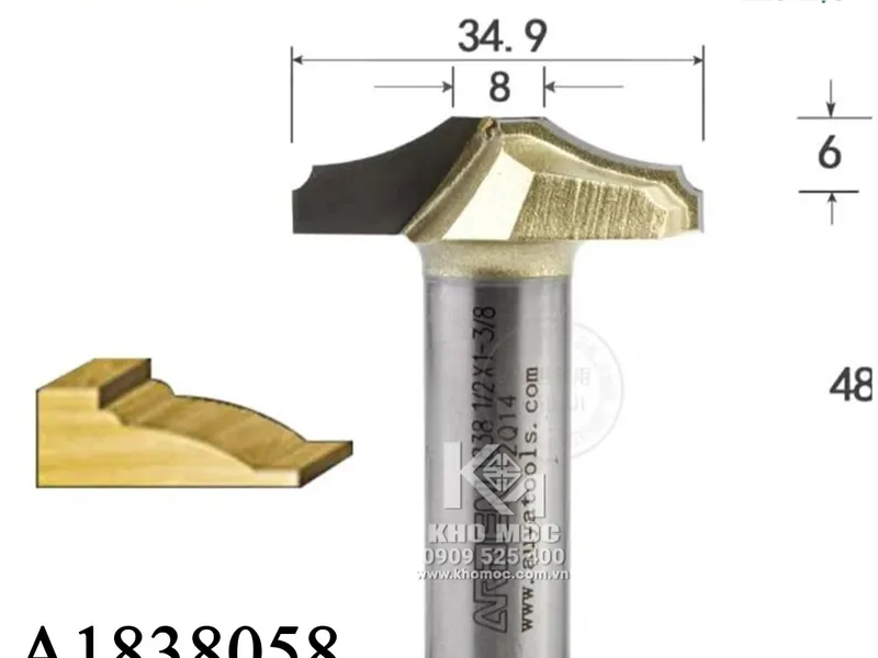 MŨI PHAY PANO CỬA ARDEN A1838058 12.7×34.9x6mm (1/2*1-3/8)