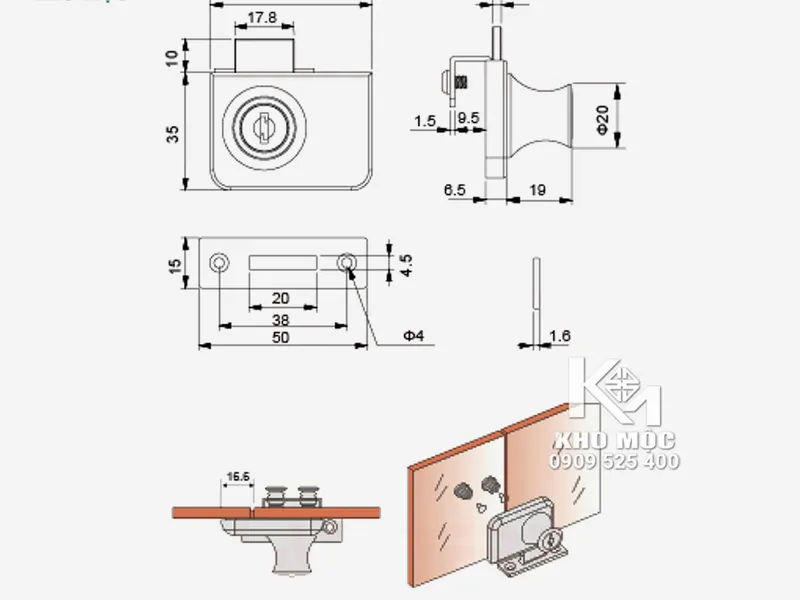 Khóa Kính Đôi HMR 409